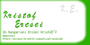 kristof ercsei business card